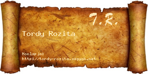 Tordy Rozita névjegykártya